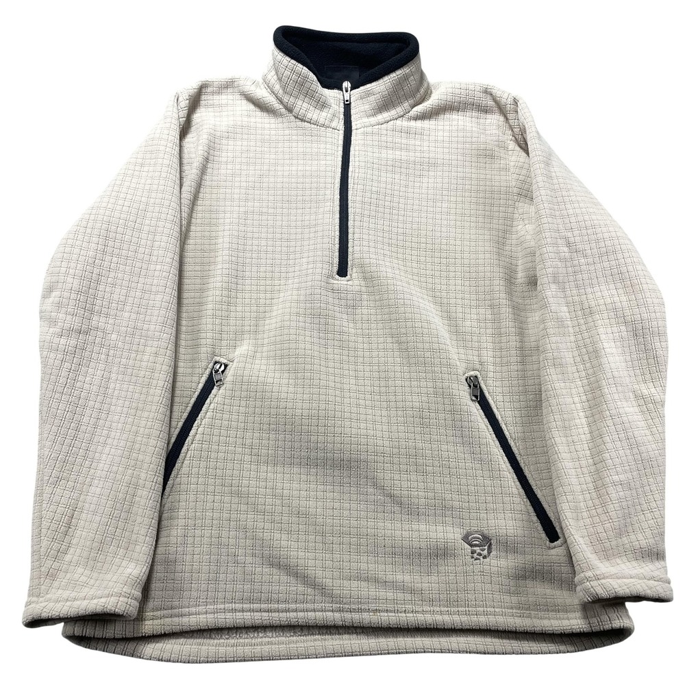 Mountain Hardwear Jacket Womens 8 Beige Polartec Fleece 1/4 Zip Outdoor USA VTG